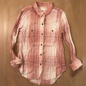 VINTAGE 90'S Mudd Jeans: Women's XL, Pink Plaid Button Down Collared shirt